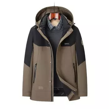 Зимняя куртка на утином пуху, мужская, деловая, повседневная, с капюшоном, утепленная, с защитой от холода 175