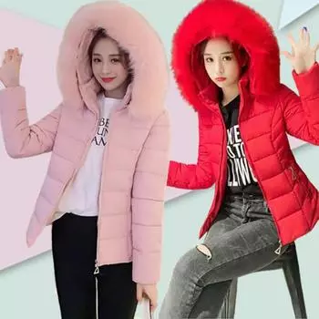 Зимняя куртка, новая женская парка с меховым воротником, съемная повседневная женская хлопковая пуховая куртка, высокое качество, короткая женская стеганая куртка L розовый