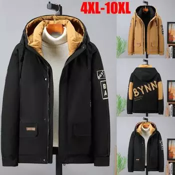 Зимняя куртка пилота ВВС больших размеров, рабочая одежда, хлопковая куртка, мужская куртка с капюшоном, парка, мужская, 4XL-10XL 10XL чёрный