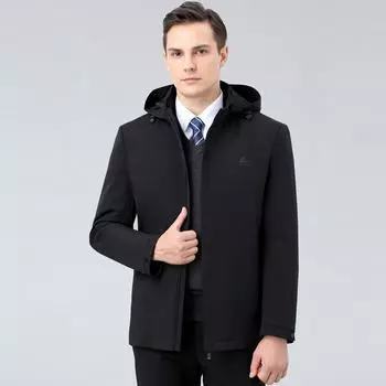 Зимняя куртка-пуховик для деловых мужчин молодого и среднего возраста, тонкая осенняя и зимняя куртка, короткая куртка-пуховик Daddy Duck 170