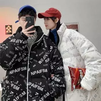 Зимняя куртка-пуховик для мужчин, новый стиль, двухсторонняя, белый утиный пух, утолщенная, теплая, модная, красивая, куртка с воротником-стойкой для мужчин M