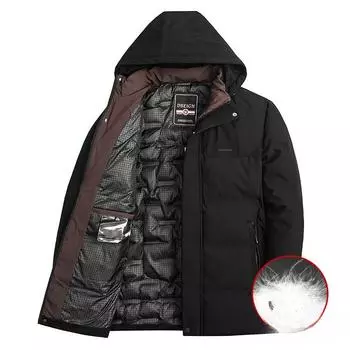 Зимняя куртка-пуховик для мужчин среднего и пожилого возраста, ветрозащитная и холодная, утепленная, повседневная L