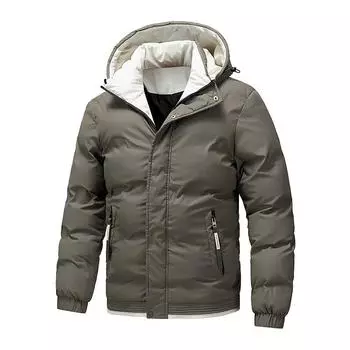 Зимняя куртка-пуховик для мужчин, теплый белый утиный пух с двумя планками, модная куртка-пуховик для мужчин L чёрный