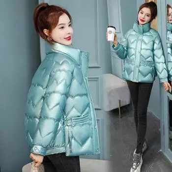 Зимняя куртка-пуховик для женщин, короткая, в корейском стиле, модная, универсальная, маленькая, свободная, утолщенная, теплая зимняя куртка M