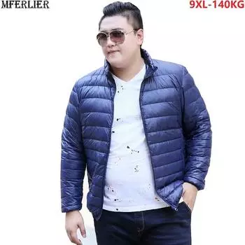 Зимняя куртка-пуховик Легкая теплая куртка большого размера Пальто 7XL-105-115KG чёрный