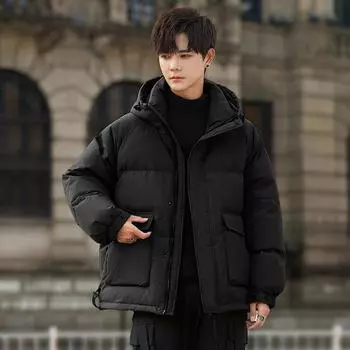 Зимняя куртка-пуховик мужская новая модная повседневная куртка с капюшоном мужская молодежная оснастка для улицы M