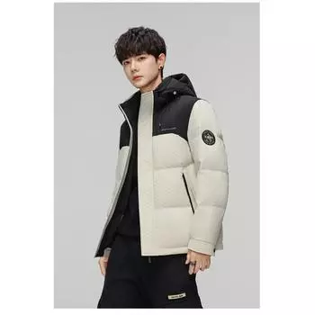 Зимняя куртка-пуховик, мужское пальто, съемный капюшон, повседневный топ, молодежная мода, универсальная теплая и холодостойкая одежда M