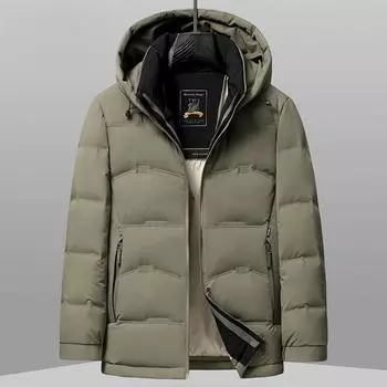 Зимняя куртка-пуховик, новый стиль, белая утиная пуховая куртка со съемным капюшоном, мужская модная тенденция, утолщенная теплая куртка-пуховик M