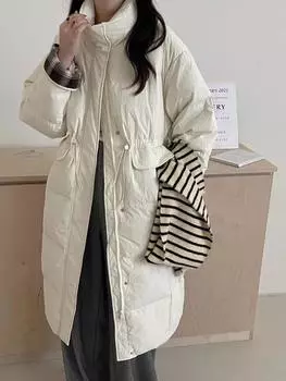 Зимняя куртка-пуховик средней и длинной длины с защитой от холода, женская утолщенная теплая модная куртка S recommends within 62.5 kg