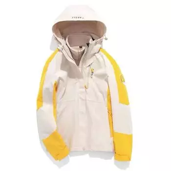 Зимняя куртка с цветными блоками для мужчин и женщин, три в одном, съемная, утолщенная подкладка из золотистого норкового бархата, ветрозащитная, водонепроницаемая и теплая для отдыха на природе M