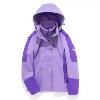 Зимняя куртка с цветными блоками для мужчин и женщин, три в одном, съемная, утолщенная подкладка из золотистого норкового бархата, ветрозащитная, водонепроницаемая и теплая для отдыха на природе M