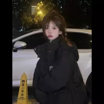 Зимняя куртка с хлопковой подкладкой 2024 года, утолщенная, средней и длинной длины, для студентов, для экзамена по искусству, куртка с хлопковой подкладкой JK, выше колена, одежда с хлопковой подкладкой S [Recommended 90-50kg]