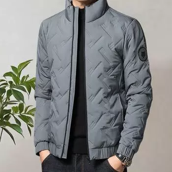 Зимняя куртка с хлопковой подкладкой, мужская новая, воротник-стойка, легкая куртка с хлопковой подкладкой, пальто среднего возраста высокого класса, теплая куртка с хлопковой подкладкой больших размеров S темно-синий