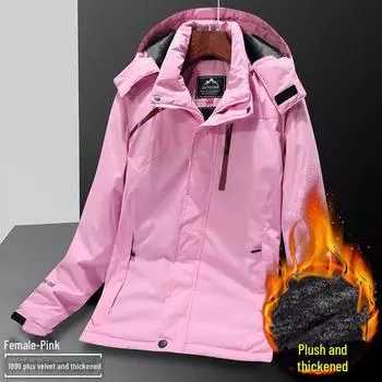 Зимняя куртка с капюшоном 3 в 1 с камуфляжным принтом для мужчин и женщин - Модное туристическое и походное снаряжение 7XL чёрный