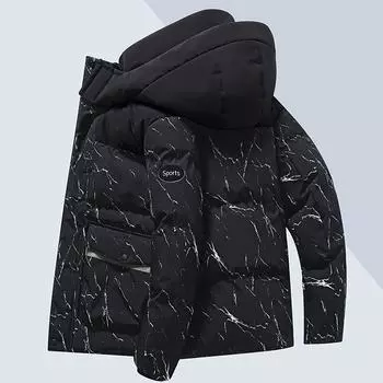 Зимняя куртка с капюшоном и хлопковой подкладкой, утепленная, модная, утепленная, с капюшоном, на хлопковой подкладке L белый