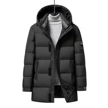 Зимняя куртка с капюшоном, мужская, утолщенная, длиной до колена, молодежная арктическая куртка, куртка для активного отдыха, мужская M бежевый