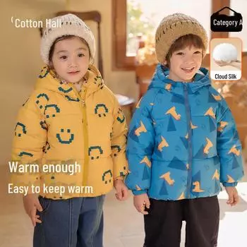 «Зимняя куртка с капюшоном от Cotton Hall Baby — милый мультяшный принт, плотная и теплая» 110