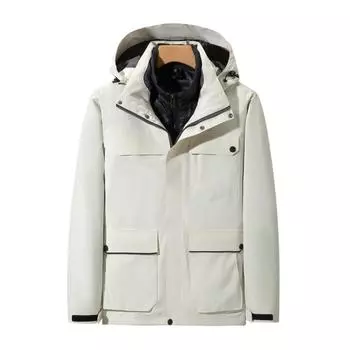 Зимняя куртка с карманом и внутренней подкладкой, три в одном штурмовой костюм для мужчин и женщин, ветрозащитная теплая куртка для ежедневного отдыха и исследований на открытом воздухе M розовый