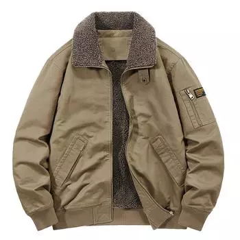 Зимняя куртка с лацканами, флисовая утолщенная куртка с хлопковой подкладкой, повседневная куртка большого размера, утепленная, защищающая от холода M