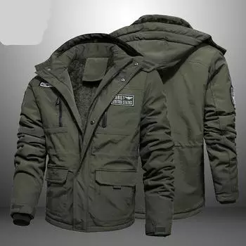 Зимняя куртка в стиле милитари, мужская брендовая качественная ветровка, теплое уличное пальто на флисовой подкладке, повседневное тонкое тактическое пальто, мужские парки M