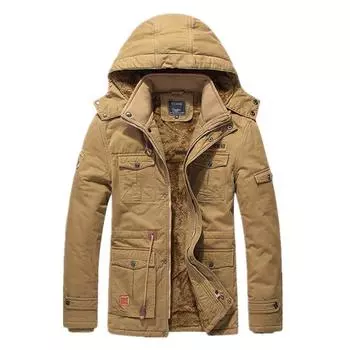 Зимняя куртка в стиле милитари, мужские хлопковые мужские куртки, одежда, повседневные мужские куртки M чёрный