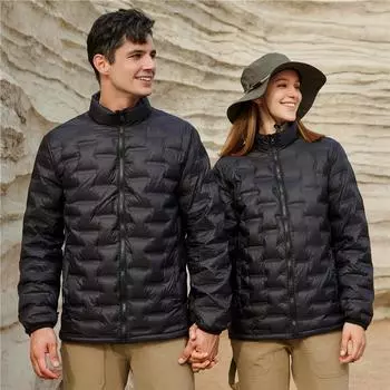 Зимняя куртка-ветровка с пуховой подкладкой для мужчин и женщин, кардиган, цельный комплект, повседневная теплая одежда, куртка, устойчивая к холоду, походы, катание на лыжах M чёрный