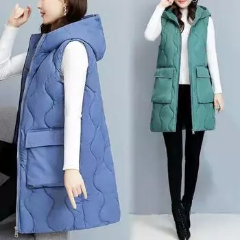 Зимняя куртка женская безрукавка парка с капюшоном теплая пуховая хлопковая куртка женская ветровка жилет верхняя одежда XXXXXXL белый