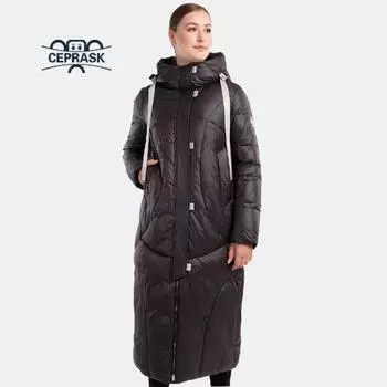 Зимняя куртка женская длинная стеганая парка с подкладкой утепленная теплая хлопковая женская пуховая куртка свободная верхняя одежда