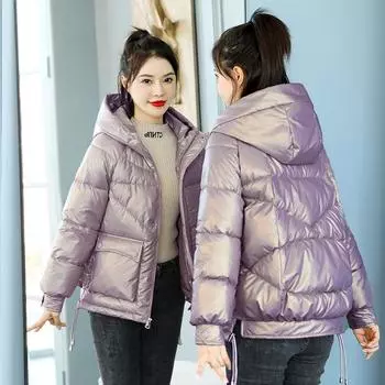 Зимняя куртка женская пуховая хлопковая куртка с капюшоном парка теплая хлопковая стеганая куртка повседневная верхняя одежда женские топы XXL чёрный