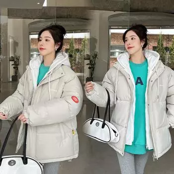 Зимняя куртка женская зимняя куртка с капюшоном для женщин стиль ретро тренд свободная повседневная куртка M