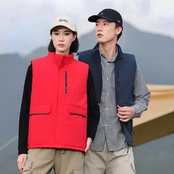 Зимняя куртка жилет мужской и женский пуховый хлопковый комбинезон без рукавов мужской M