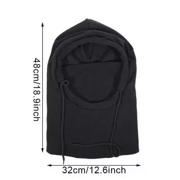 Зимняя легкая теплая шапка-балаклава, ветрозащитная, морозостойкая, подходит для катания на лыжах, езды на велосипеде, пешего туризма One Size чёрный