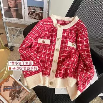 Зимняя любовь, красные кардиганы, свитер, женский дизайн, ниша, чувство высокого уровня, маленькие благовония, новогодние вязаные свитера, топы One Size красный