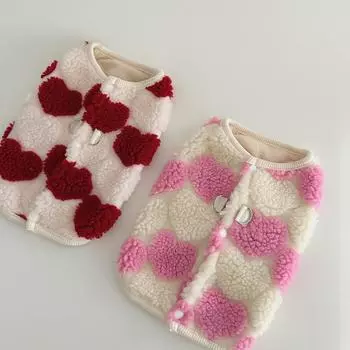 Зимняя любовь с бархатным жилетом для собак, ягненка, бархатного жилета, плюшевого мишку, померанского шпица, кошки, шнауцера, маленьких собак, домашних животных, зимней одежды для щенков S