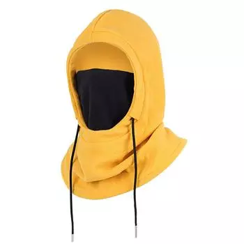 Зимняя маска для лица для мужчин и женщин флисовая лыжная маска утеплитель для шеи 300 г флис 360 градусов покрытие лица жёлтый