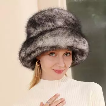 Зимняя меховая шапка, детская осенне-зимняя толстая теплая плюшевая шапка, шапка рыбака One Size чёрный