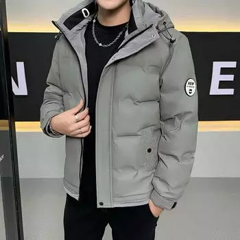 Зимняя мода Белый утиный пух пух утолщенная ткань U мужская с капюшоном тренд гарантия M чёрный