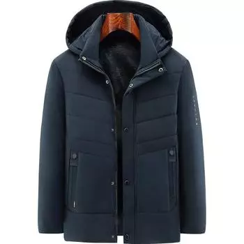 Зимняя мода, хлопковая куртка со съемным капюшоном, универсальная и мягкая теплая хлопковая одежда, повседневная и деловая XXXXXL