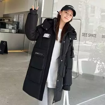 Зимняя мода хлопок пух женские парки с капюшоном свободные утолщенные хлебные пальто женские куртки верхняя одежда M жёлтый