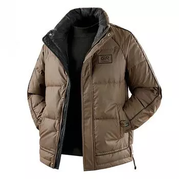 Зимняя мода повседневная ветрозащитная теплая куртка-пуховик парка мужская уличная одежда свободная куртка тренчкот L чёрный