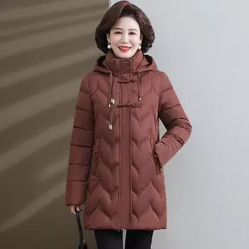 Зимняя мода приталенная куртка с капюшоном на пуху с хлопковой подкладкой женская утолщенная теплая темпераментная куртка средней длины XL чёрный