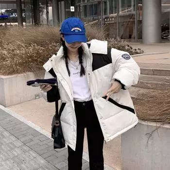 Зимняя мода, свободная женская куртка-пуховик для пар, парка для влюбленных с одеждой с капюшоном розового цвета S розовый