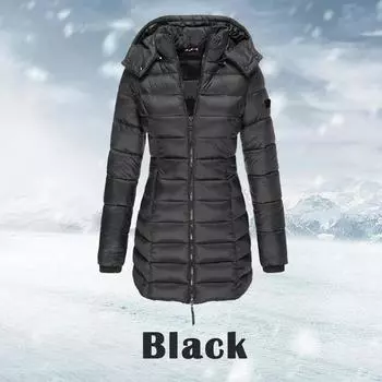 Зимняя мода женская хлопковая куртка на молнии с капюшоном Верхняя одежда Повседневное толстое теплое длинное пальто Повседневная уличная легкая пуховик с длинным рукавом Пуховик XL красный