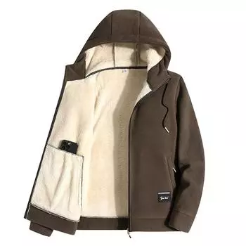 Зимняя модная брендовая свободная повседневная флисовая утолщенная куртка с капюшоном для мужчин на осень и зиму M