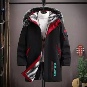 Зимняя модная длинная и толстая теплая куртка с хлопковой подкладкой, мужская повседневная свободная удобная ветрозащитная куртка большого размера с капюшоном XXXXL