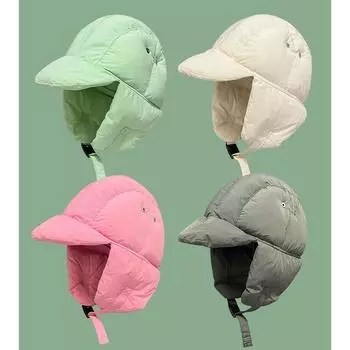 Зимняя модная хлопковая шапка Lei Feng для женщин, теплая, морозостойкая, защита ушей, для езды на велосипеде и полетов One size серый