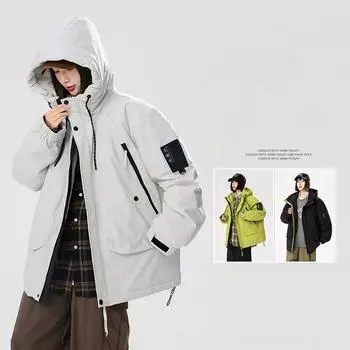 Зимняя модная куртка для активного отдыха, пуховик, модная свободная повседневная куртка с капюшоном для пары из нескольких сумок JS3987 M