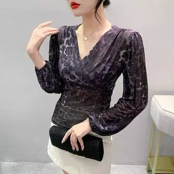 Зимняя модная нижняя рубашка, верхняя часть, универсальная, с V-образным вырезом, узкая, с длинным рукавом M