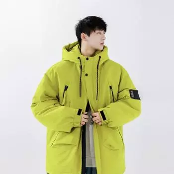 Зимняя модная простая белая куртка на утином пуху для мужчин и женщин, утолщенная, теплая и модная M