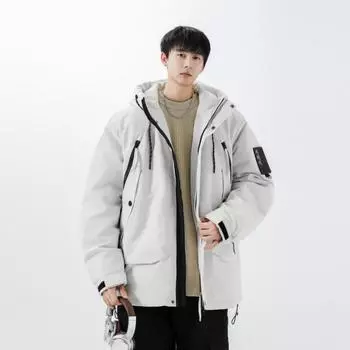 Зимняя модная простая белая куртка на утином пуху для мужчин и женщин, утолщенная, теплая и модная M